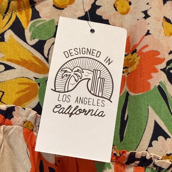 NWT Patrons of Peace Coral Bloom Floral Boho Sundress in Orange, Green & Black - Picture 11 of 11